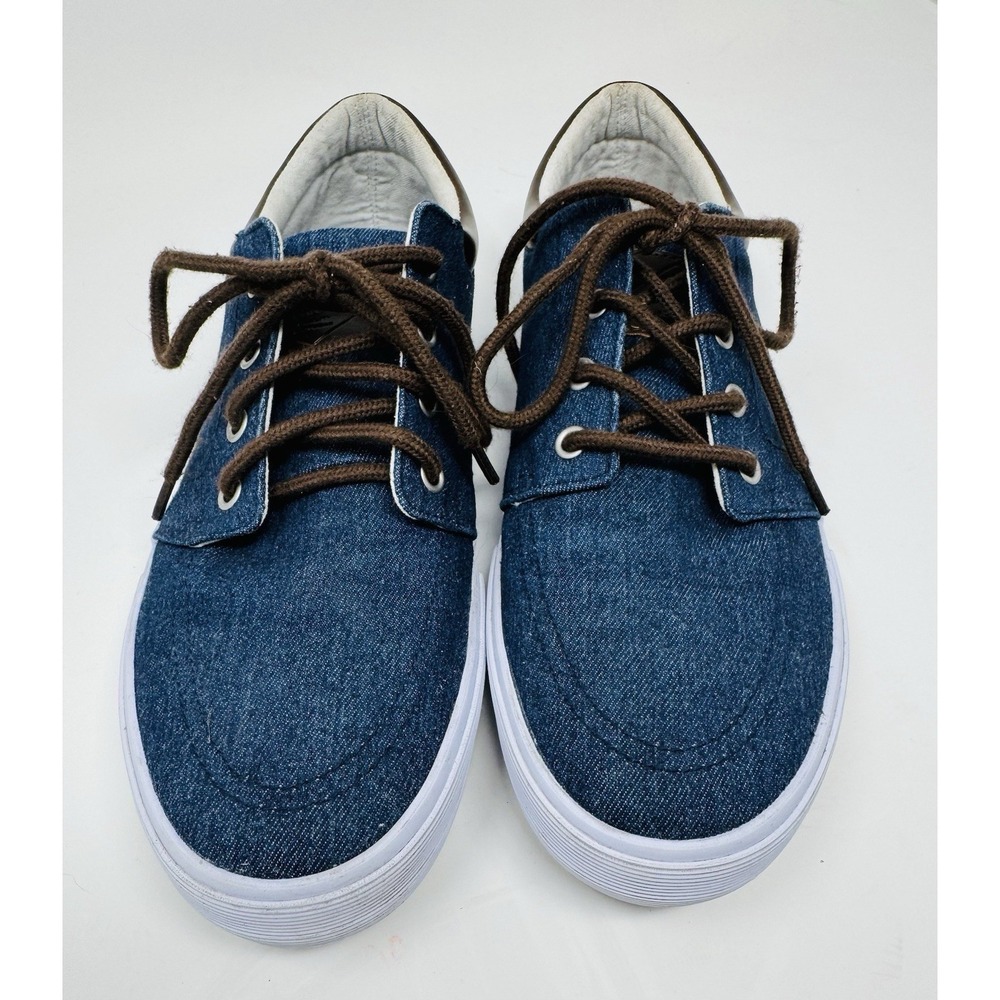 St. John's Bay Bryce Navy Blue Denim Lace-Up‎ Shoes Sneakers Men 8.5 M
